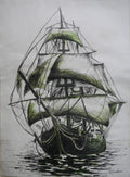 Pirate Ship Pen and Ink